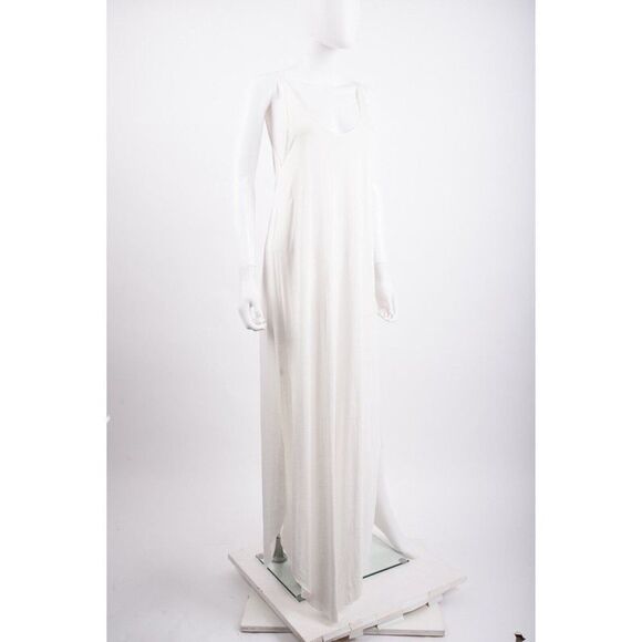 Ioanna Kourbela Tanktop No waist Maxi Dress Size L White Viscose NWT - Picture 2 of 6